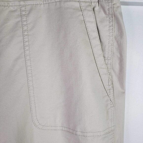 Talbots Pants Crop Womens Plus Size 20W Tan Cotton Blend Tie Front Canvas - Picture 4 of 7